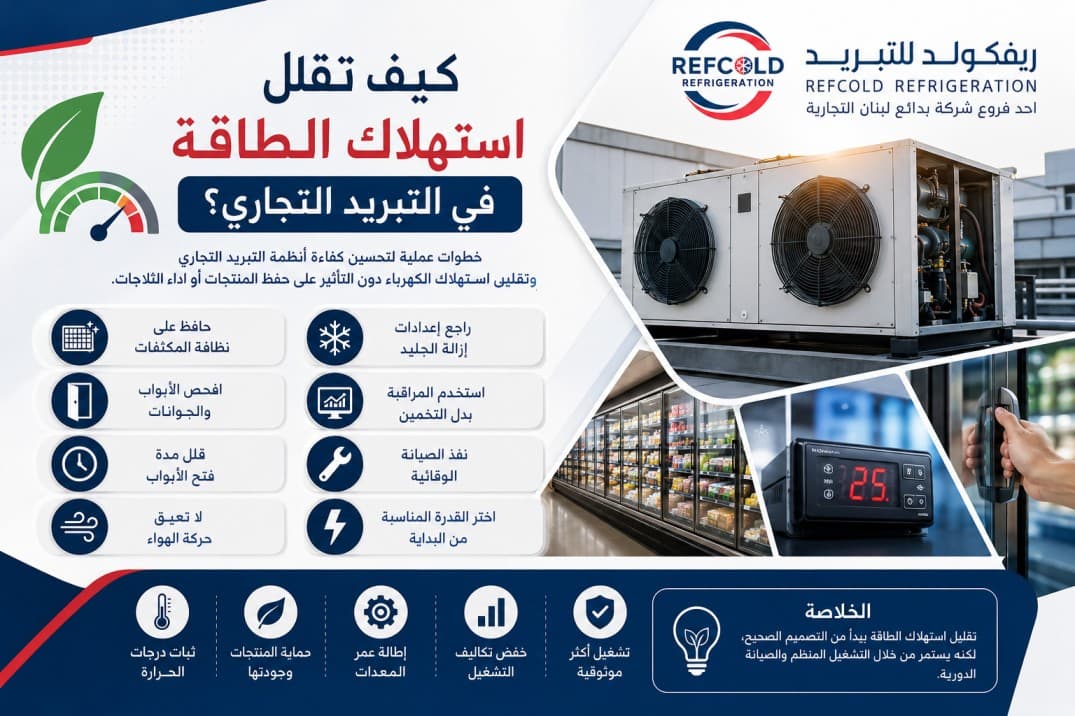 كيف تقلل استهلاك الطاقة في التبريد التجاري؟