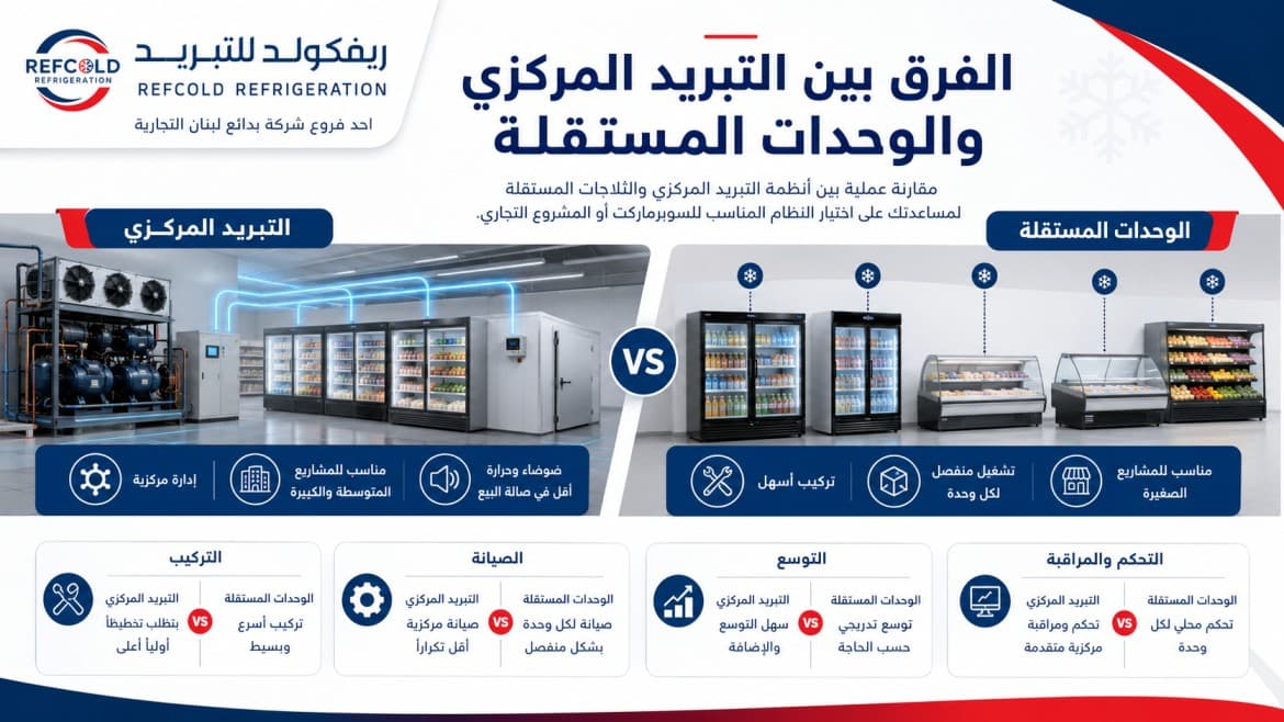 الفرق بين التبريد المركزي والوحدات المستقلة