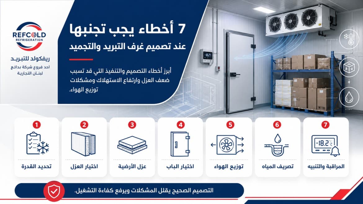 7 أخطاء يجب تجنبها عند تصميم غرف التبريد