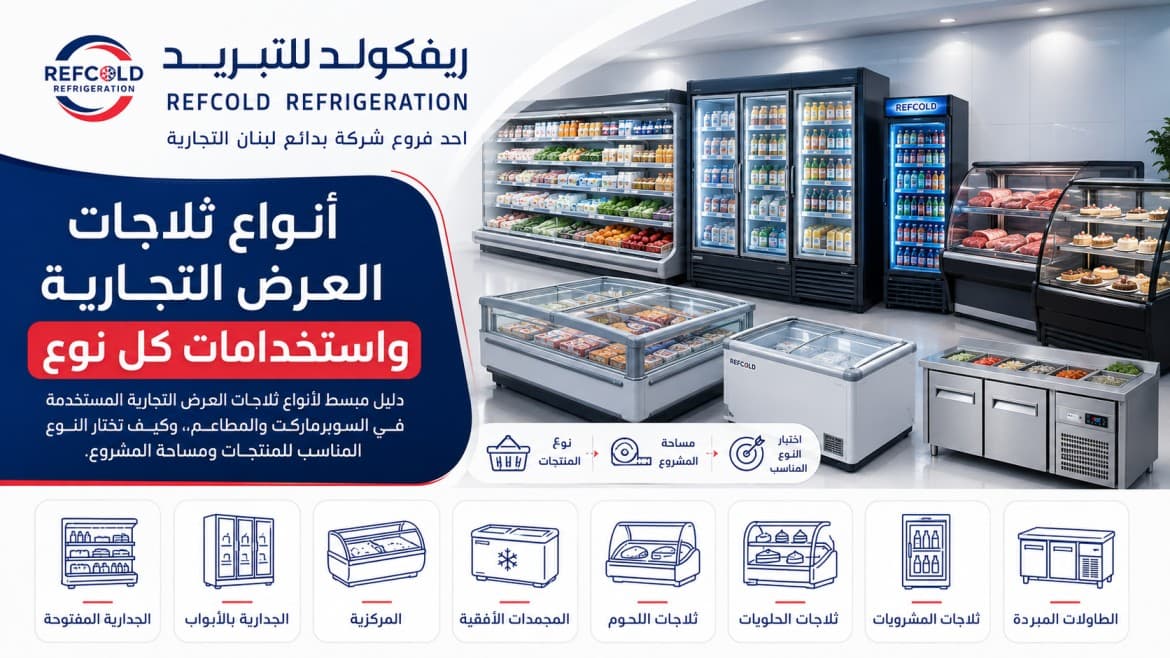 أنواع ثلاجات العرض التجارية واستخدامات كل نوع